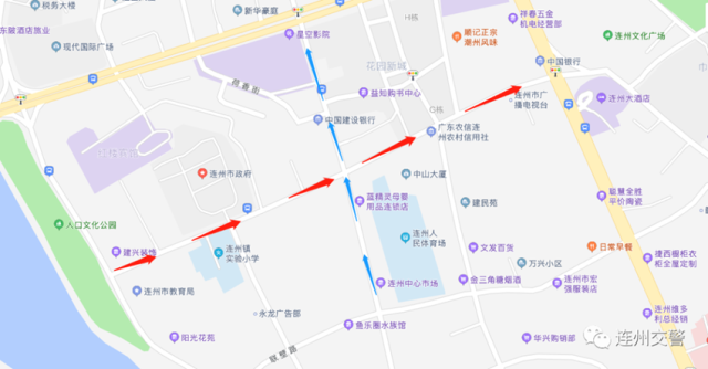 （愛(ài)民路、東山路單行線示意圖）